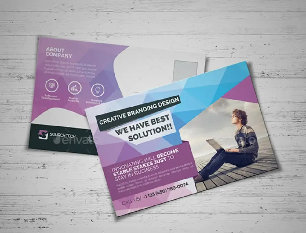 Custom postcards printed on high-rigidity cardstock