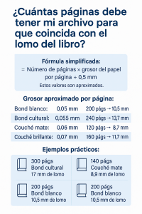 calcular lomo de un libro