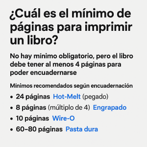 ¿Cuál es el mínimo de páginas para imprimir un libro?