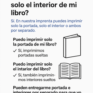 ¿Puedo imprimir solo la portada de mi libro?