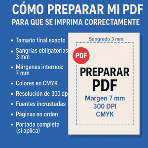 ¿Cómo preparo mi PDF para que se imprima correctamente?