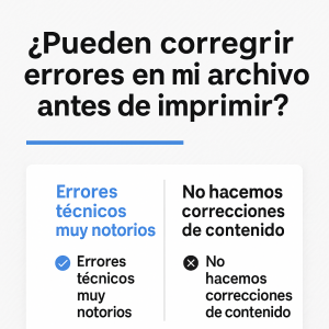 ¿Pueden corregir errores en mi archivo antes de imprimir?