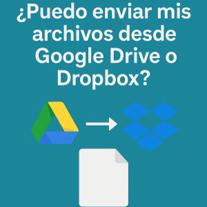 ¿Puedo enviar mis archivos desde Google Drive o Dropbox?