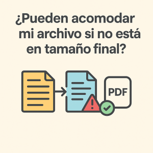 ¿Pueden acomodar mi archivo si no está en tamaño final? | Dushi