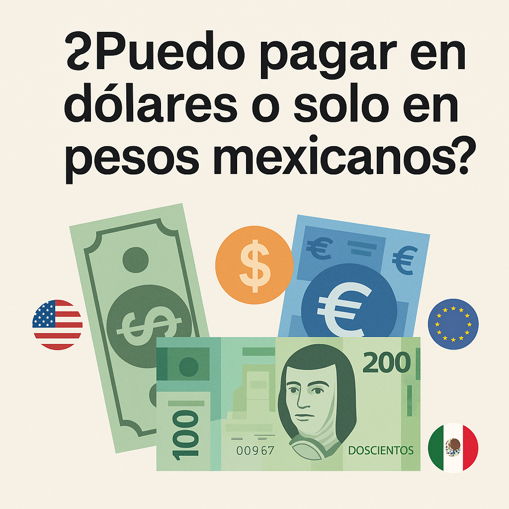 ¿Puedo pagar en dólares, euros u otras divisas?